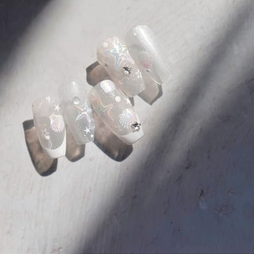 Jaliya JLA0324 Aurora Ocean Nail Stickers Summer Nail Art Stickers Starfish Conch Shell Nail Decals Seashells Ocean Stickers thumb #7