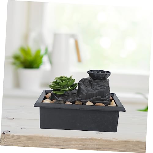 Fontaine de bureau cascade avec éclairage LED jeu d'eau intérieur en plastique pour table - 7