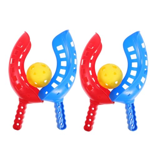 Jeu de lancer et attraper balle plastique avec raquettes de plage portables pour enfant