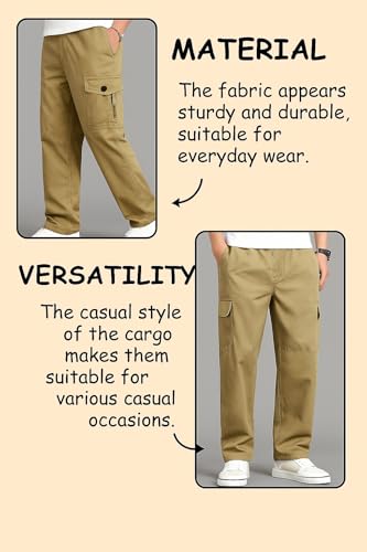 Image of Lymio Cargo for Men || Cotton Cargo Pant || Drawstring Waist Pant (Also Available in Plus Sizes) (117-120)