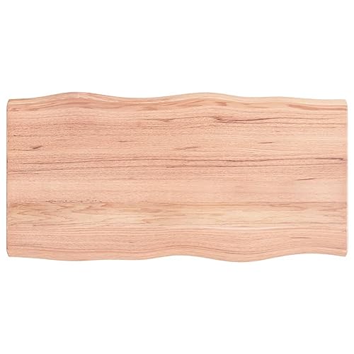 TANZEM Tablero Mesa Roble Borde Natural 100x50x4 cm, Encimera Cocina, Table Salon, Encimera De Madera - 363951