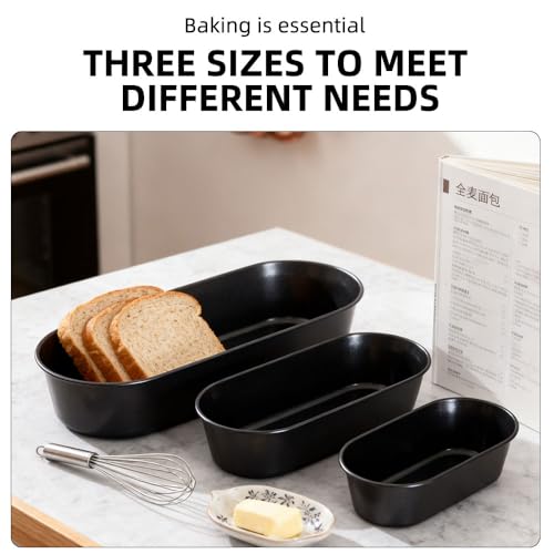 Miniatura 5 de Duisoad 3 Piezas Rectangular Molde Antiadherente Molde Para Pan Antiadherente Molde Rectangular Plumcake Para Pan Y Tartas, Revestimiento Antiadherentes De Acero Al Carbono