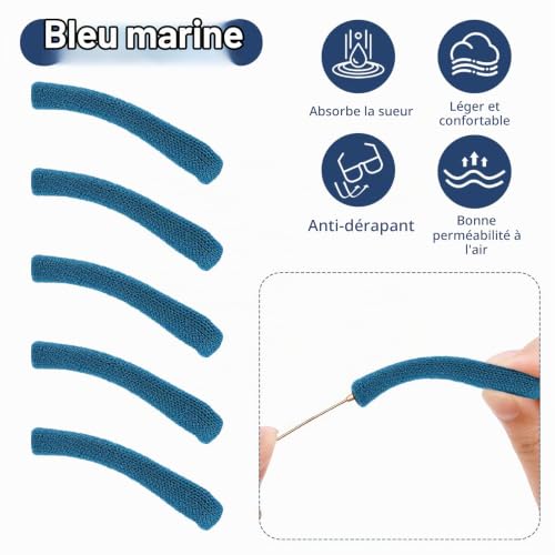 ZHENGYYUU 10 Pcs/5 Paires Coussinets Protege Branche Lunette, Anti Glisse Lunette, Coussinets d'Oreille pour Lunettes, Antidérapant Couvre-bras pour Branches de Lunettes de Soleil Accessoires(Vert) – vue 5