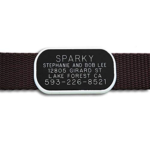 Luckypet Pet Id Tag: Collar Tag - Attaches Flat To Any Collar - Perfect For Dogs Or Cats - Custom Engraved - Durable And Silent! Large-Black-Rectangle #TOP14