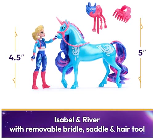 Unicorn Academy, Isabel y River con 2 accesorios y herramienta para pelo miniatura 2