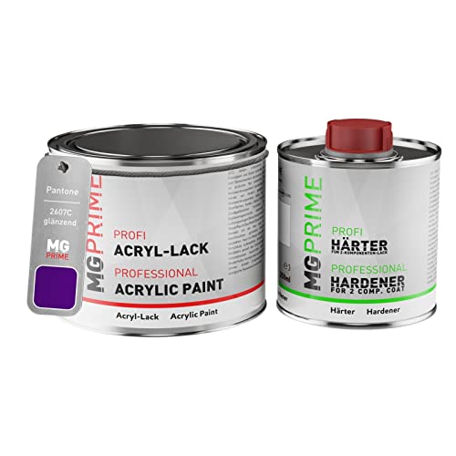 Pantone 2607C Purple/Violet Peinture acrylique brillante Pot de 0,75 litre / 750 ml, y compris le durcisseur