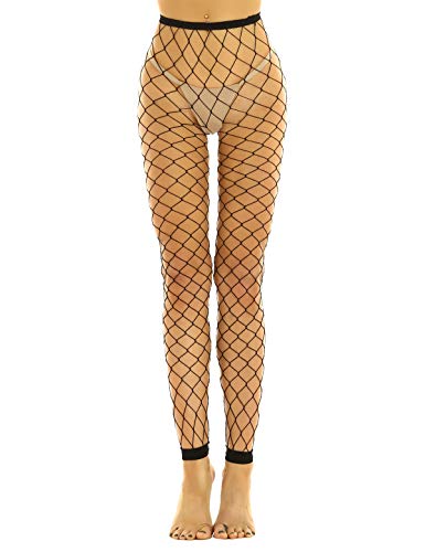 Women's High Waisted Fishnet Club Tights Transparent Stockings Knitting Net Pantyhose4