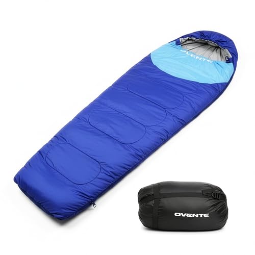 OVENTE Camping Sleeping Bag, Lightweight Waterproof, Blue SBHW001BL miniatura 1
