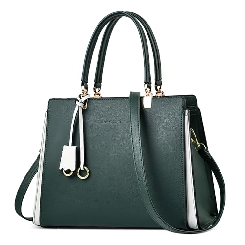 Elegante Borsa a Mano Donna Moda Leggero a Tracolla con Maniglia Grande Capacità Borse Messenger Tote per Shopping Viaggio Quotidiano Lavoro PU Pelle a Spalla Verde