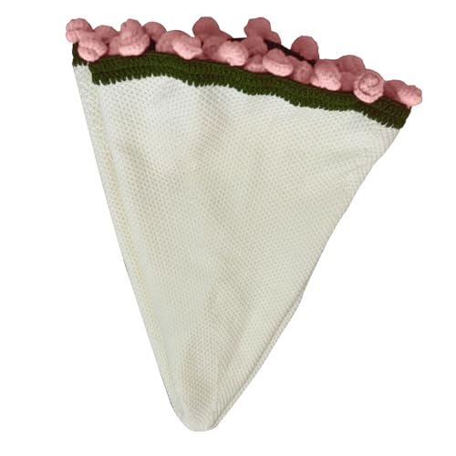 Dtaigou Manta para Sofá | Manta De Ganchillo con Diseño Ramo De Flores | Tejido Suave Hogar Siesta Dormitorio Romántico para Día de la Madre Boda Habitación Sofá Cama