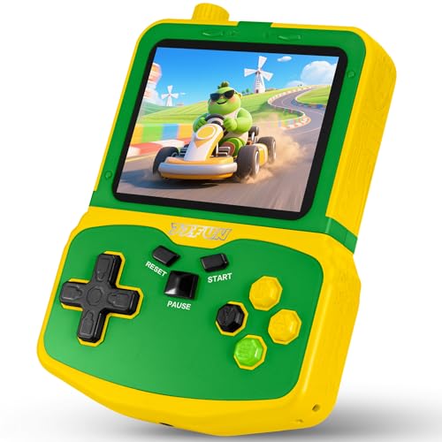 Kids Handheld Video Game Player, 220 Preloaded Classic Games, Portable Plug & Play Retro Game Console with 3.5'' Screen & Rechargeable Battery, No Ads, Mute Function for Travel-Green