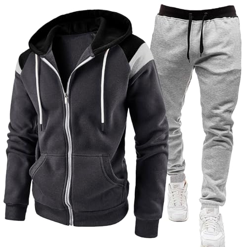 Genérico Conjunto De Chándal Para Hombre Relaxed Con Cremallera Deportes Atléticos Ropa Pantalones De Traje De 2 Piezas Otoño Einvierno Resistente Al Aceite Sweat Suit Chaqueta Y Pantalones Tracksuit