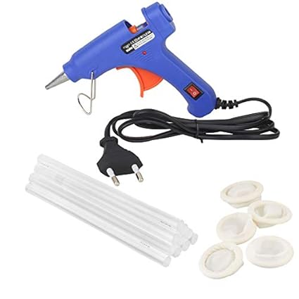 W WADRO Fiber Blue 40 Watt with On Off Switch Indicator Safety Finger Cots and 10 Adhesive Glue Sticks