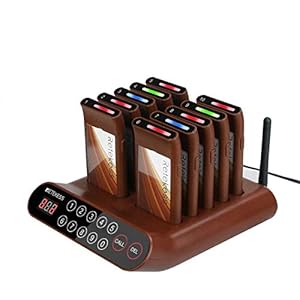 Retekess T116A Pager System 10 Pagers Mini Kundenrufsystem Sound Flash Tipps 999 Kanäle 300 Meter für Restaurant Hotel Street Food