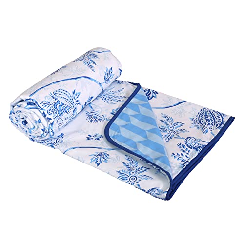 Cloth Fusion Cotton Reversible Dohar Double Bed Size All Season Blanket (Coastal Blue, Pack of 1) (B09TL52592) Amazon Price History, Amazon Price Tracker