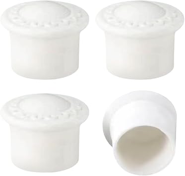 GORGECRAFT 4pc 26-28mm White Plastic Column Curtain Replacement Decorative Pole Finials for Home Office Curtain Rods
