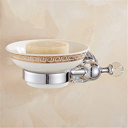 Crystal Bathroom Accessories Sets Silver Polished Chrome Bathroom Products Solid Brass Bathroom Hardware Sets Soap dish
