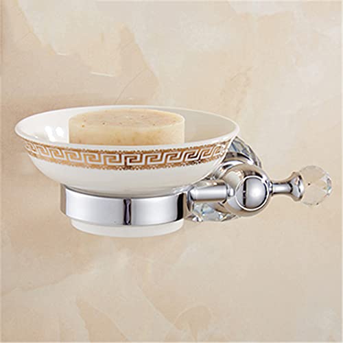 Crystal Bathroom Accessories Sets Silver Polished Chrome Bathroom Products Solid Brass Bathroom Hardware Sets Soap Dish #TOP5