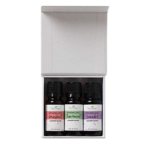 Plant Therapy Sparkling Laundry Essential Oil Blends Set Of 3, Peppermint, Grapefruit & Lavender, Pure, Undiluted, Wash Fragrance And Scent Enhancer #TOP4