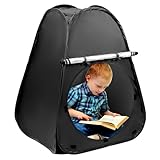 QWORK Sensory Tent - Calm Corner Play Space for SPD, Autism, Anxiety - Portable Indoor Sensory Room with Blackout Capability, Compatible with Special Lighting & Decor, Quick Setup - 30.7*34.6 inches