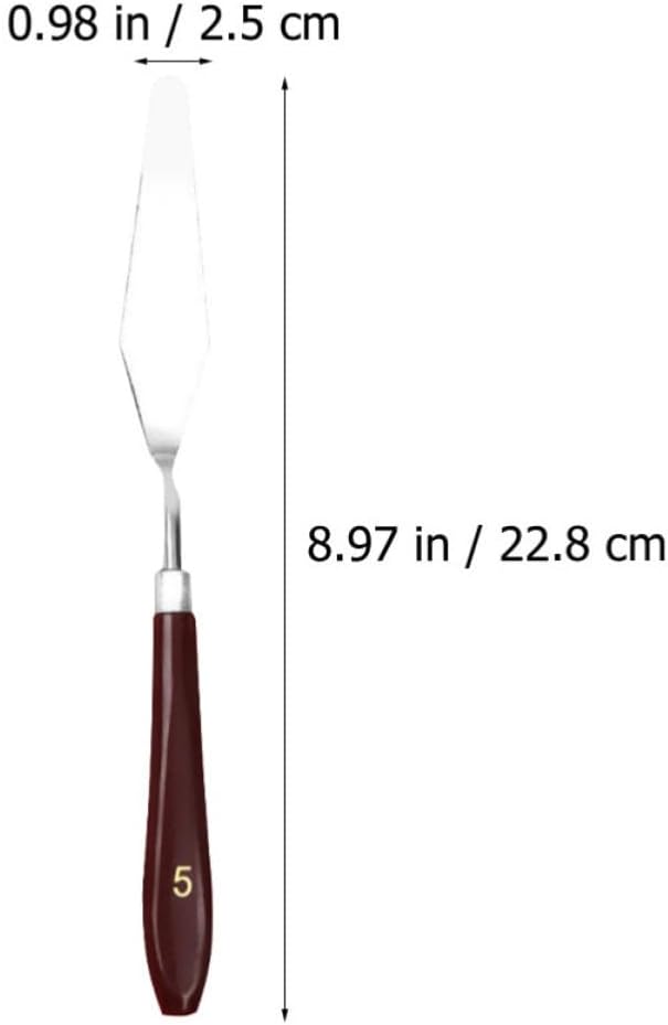 Alipis 5 Pcs Oil Painting Spatulas with Plastic Handles, Stainless Steel Palette Knives for Color Mixing, Rust Resistant with Good Elasticity, for Oil Painting and Canvas Art