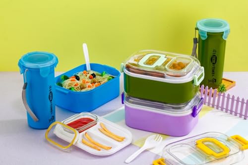 Image of Stainless Steel Lunch Box with Leak Proof Lid, BPA Free Tiffin Box for Kids & Adults, Airtight Bento Lunch Container for Office, School & Travel