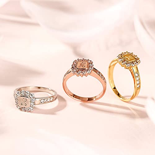 Jeulia Diamond Personalized Custom Rings for Women cz Sterling Silver A Little Sparkle Monogram Ring Band Wedding Engagement Anniversary Promise Ring Bridal Sets4