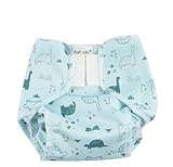 Popollini PopoWrap Dino atmungsaktive Überhose, Klettverschluss mit Auslaufschutz (M (5-10 Kg))