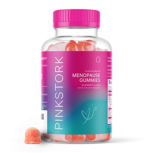 Pink Stork Menopause Gummies: Menopause Supplements for Women, Perimenopause + Menopause Relief with DIM, Dong Quai + Whole Food Extracts, Hot Flash + Hormone Support, 60 Raspberry Gummies