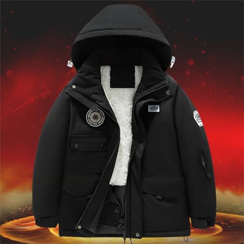 Boys Girls Winter Ski Jacket & Pants Set 2-Piece Snowsuit, Children's Hoodie Down Coat Ski Jacket & Bib Pants Ski Suit4