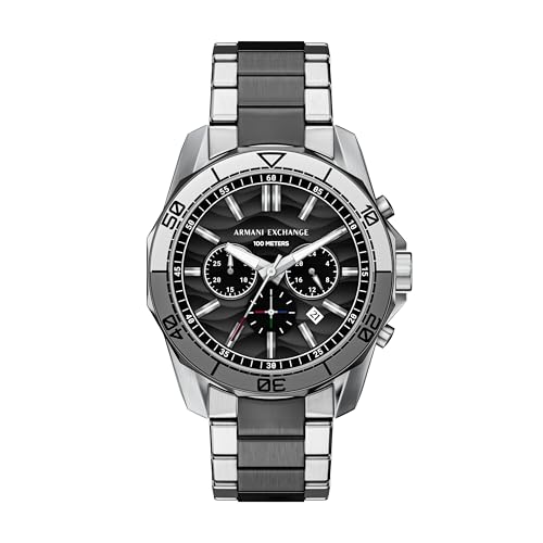 Image of Armani Exchange A|X Dive-Inspired Stainless Steel Watch for Men
