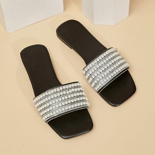 Fashion Pearl Casual For Home Slippers Summer Woman Indoor Flats Shoes Classic Women Outdoor High Heel Slippers3