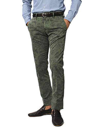 Incotex Slacks インコテックス スラックス SKIN FIT フラワー柄プリントコットン ギャバジン パンツ 30 カーキ