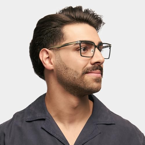 Image of Zeelool Blue Light Glasses for Men Classic Rectangle Blue Light Blocking Glasses TV Phone Computer Gaming Glasses Sharma ZJGM883077-01 Black