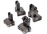 Premium Quality, Ultralight Flip Up Backup Battle Sight Offset Rapid Transition Front and Backup Rear Sight for Picatinny Mount (Price for one Set ONLY)