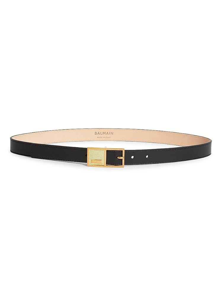 Amazon.com: Balmain, Logo Leather Belt, X-Small, 65 (26