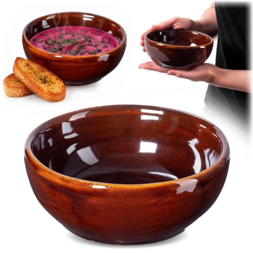 KADAX Bol à soupe en céramique - Passe au lave-vaisselle - Bol en céramique style maison de campagne - Bol pour soupe, salade, bonbons, desserts (sans...