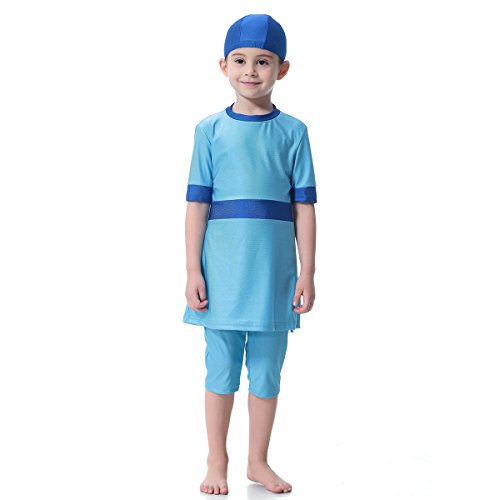 Burkini filles musulman BaronHong maillot de bain islamique modeste manches courtes