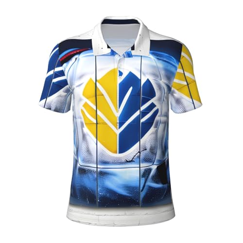 Polo hockey sur glace homme t-shirt col à manches courtes imprimé sport