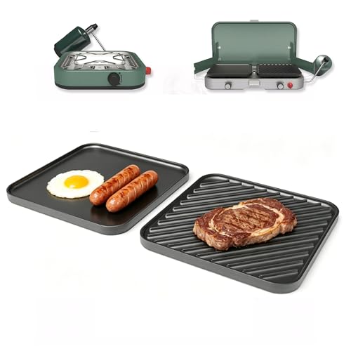 Grill & Griddle Accessories compatible with Coleman Cascade Stove 9.8*9.8in Cast Iron Cooking Grates Fits for Cascade 182223-in-1 Stoves Removable for Cleaning Flat Top Plate for BBQ Gas Grill