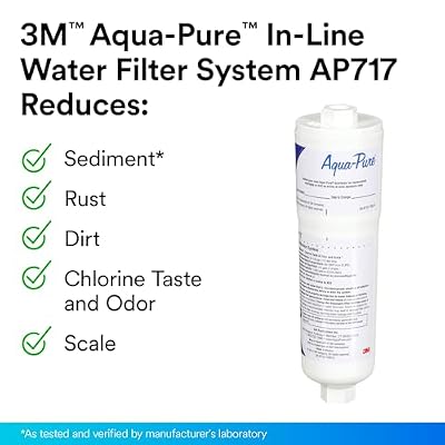 Aqua-Pure AP717 Inline Water Filter for Refrigerator, Ice Maker and Drinking Fountains, Inhibits Scale Build-Up, Removes Sediment, Chlorine Taste and Odor