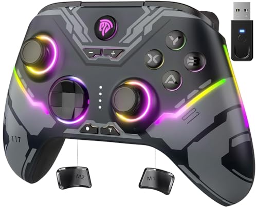 EasySMX X15 Wireless PC Controller with Hall Effect Joysticks & Triggers, RGB Lighting, 2 Back Buttons, 1000mAh Battery, Bluetooth Game Controller for Windows PC, Steam, Switch & Android by EasySMX - Used condition - US$34.19