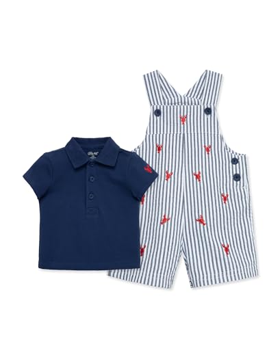 Image of Little Me Baby Boy Shortall Set – 2-Piece, Tee Shirt and Overall Shorts, Cute and Comfy Outfits