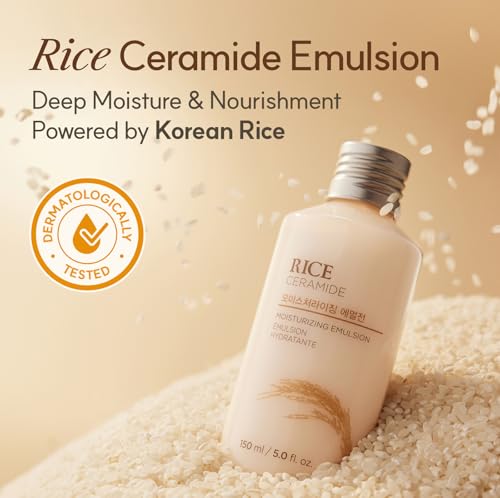 The Face Shop Rice Ceramide Moisturizing Emulsion - Rice Extract - Lightweight Face Moisturizer - Brightening - Hydrating Targets Dryness - Strengthens Skin Barrier - Face Lotion - Korean Skin Care - Image 3