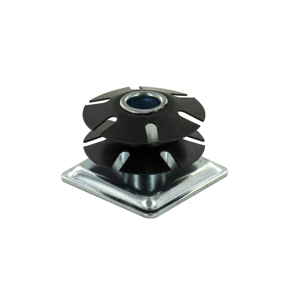 Outwater Industries Double Star Threaded Caster Insert | Heat Treated Steel | Fits 1-1/2 Inch Square 16-18 Gauge Tube | Thread: 3/8-16 | 100 Pack