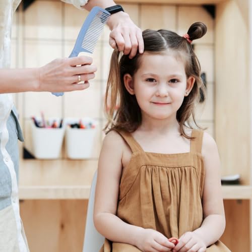 Traziewell Comb Set for Styling Men and Women with Handle Curly Combs Painless Smooth Hair Care Detangling Hairbrushes with Blue Personalised Mirror,SZ000508 - Image 5