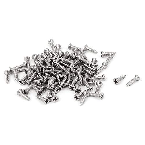 100 piezas M2.6x14mm cabeza plana madera autoperforante 304 acero inoxidable tornillo Phillips cabeza autoperforante
