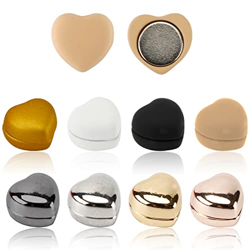 Fepibur 8 Pcs Heart-Shaped Magnetic Hijab Pins for Scarves, 8 Colors