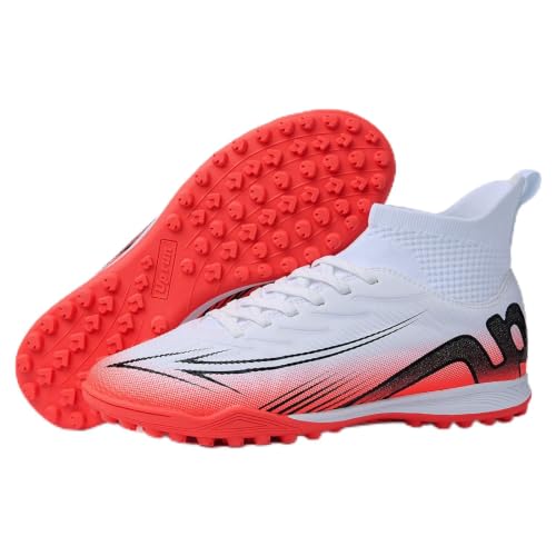 Image of Soccer Cleats for Mens Womens High Tops Lace Up Unisex Football Shoes Indoor Turf Soccer Shoe