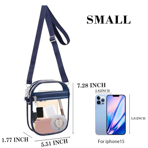 Image of Fibrdoo Clear Crossbody Purse Bag, Clear Bag Stadium Approved with Front Pocket for Concerts Sports Festivals